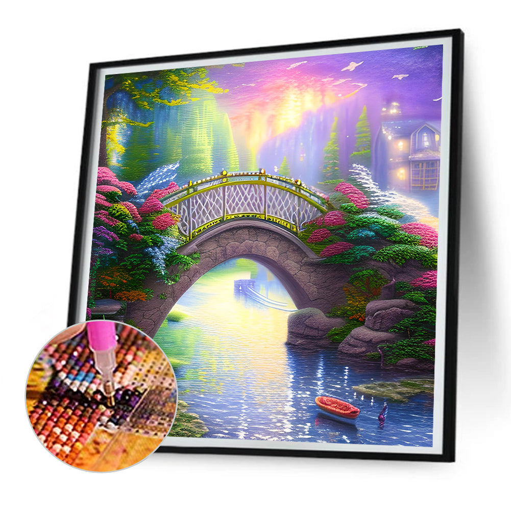 Park Arch Bridge - Full Round Drill Diamond Painting 30*30CM