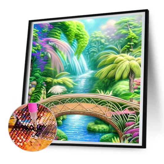 Park Arch Bridge - Full Round Drill Diamond Painting 30*30CM