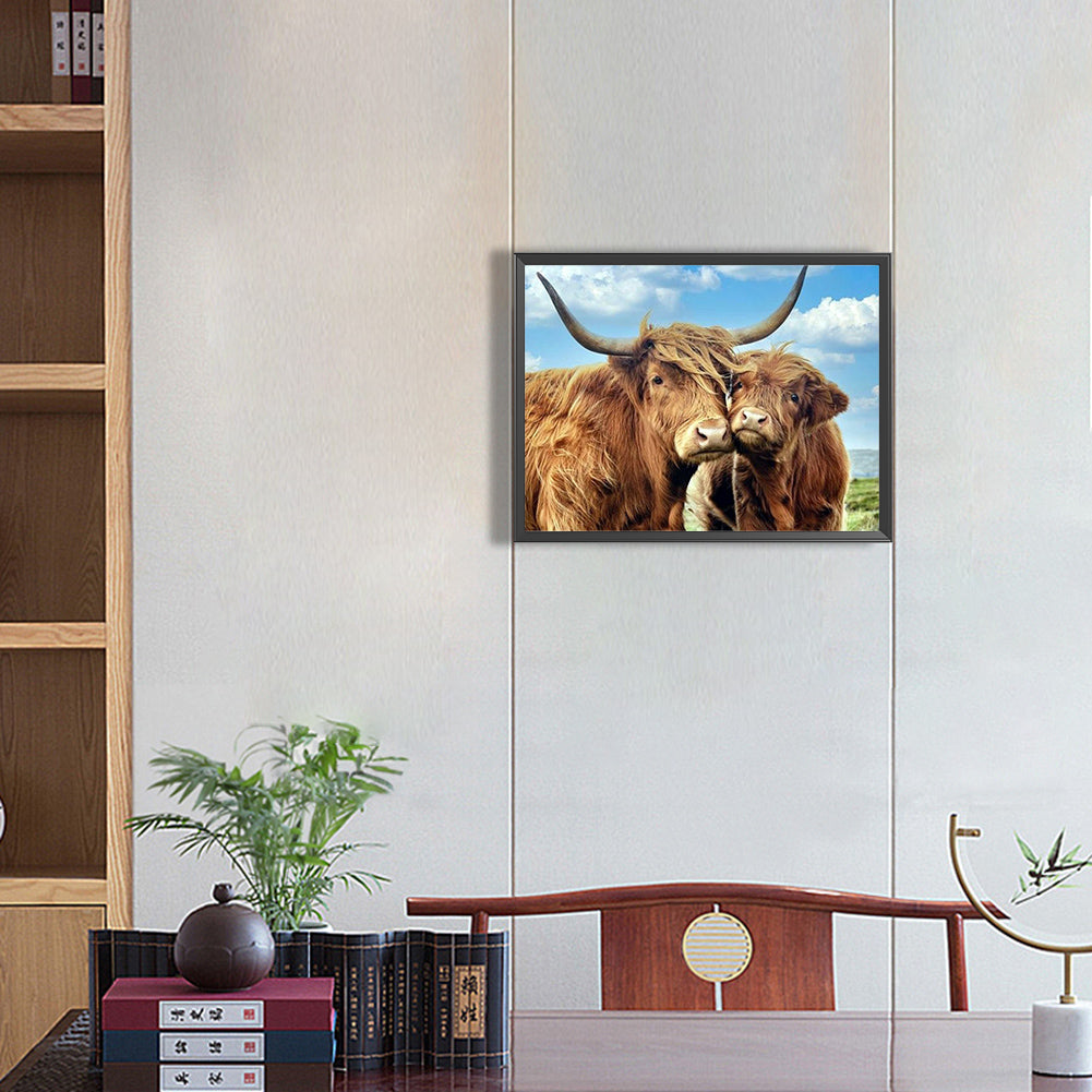 Highland Yak - Full Round Drill Diamond Painting 40*30CM