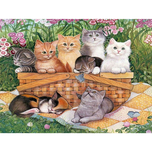 Pet Party - Full Round Drill Diamond Painting 40*30CM