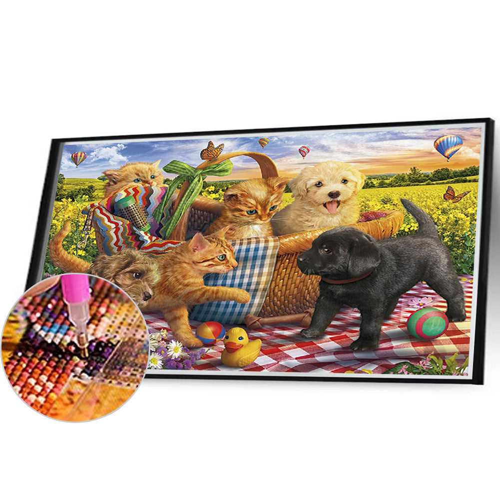 Pet Party - Full Round Drill Diamond Painting 40*30CM