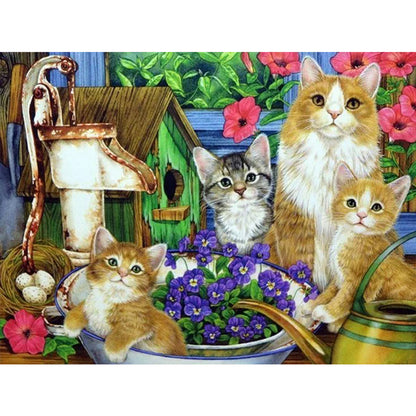 Pet Party - Full Round Drill Diamond Painting 40*30CM