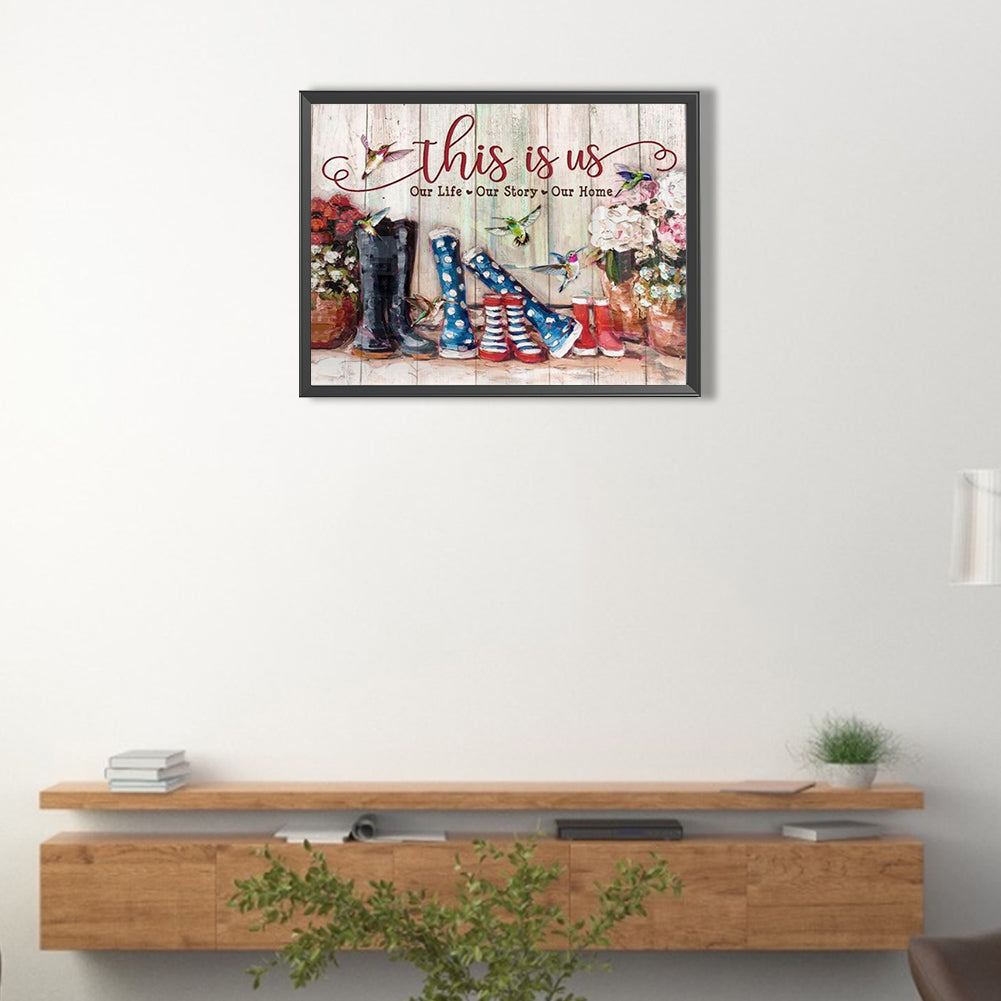 Flower Sign Bar - Full Round Drill Diamond Painting 40*30CM