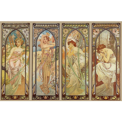 Art Illustration - Mucha - Full Round Drill Diamond Painting 70*50CM