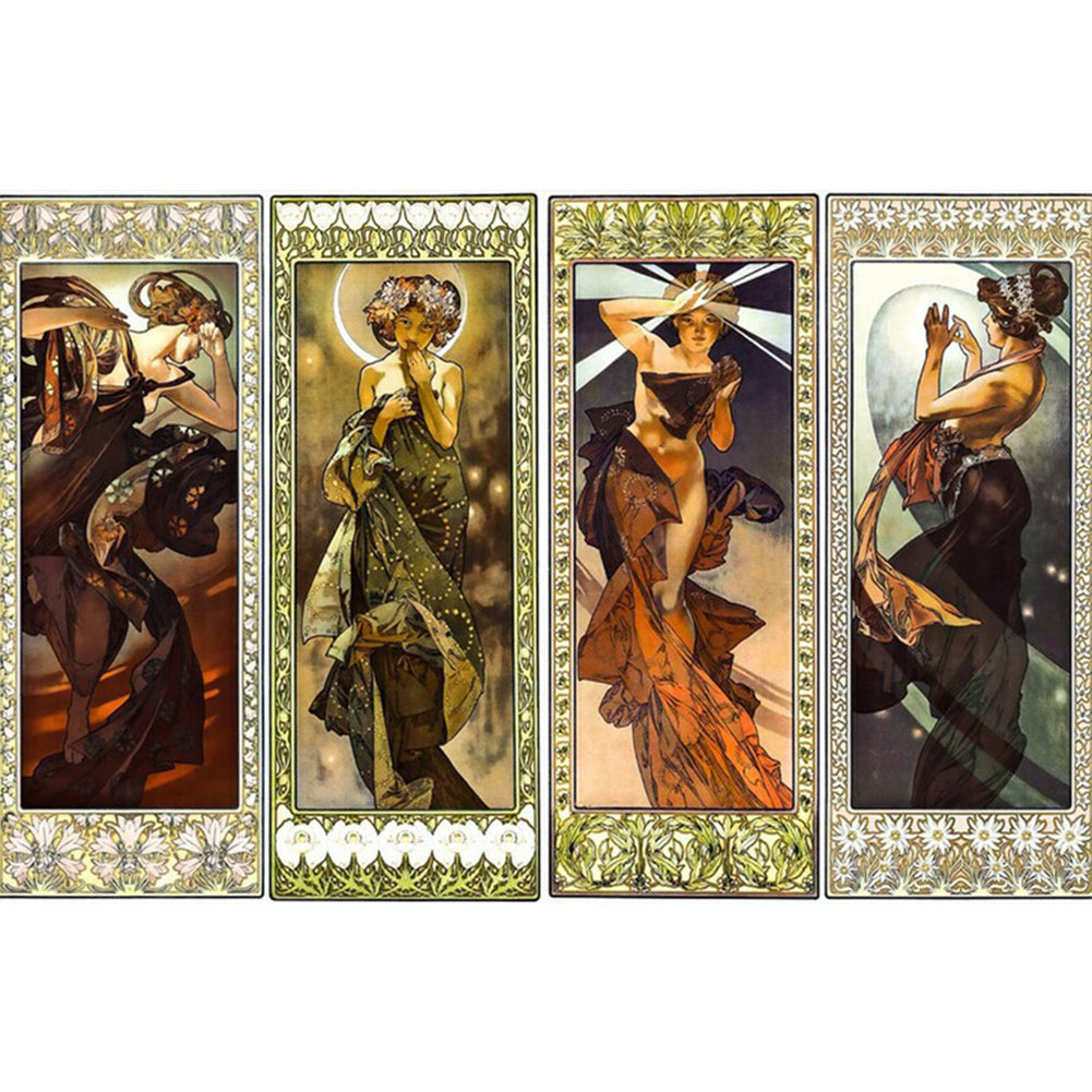 Art Illustration - Mucha - Full Round Drill Diamond Painting 70*50CM