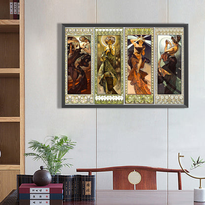 Art Illustration - Mucha - Full Round Drill Diamond Painting 70*50CM