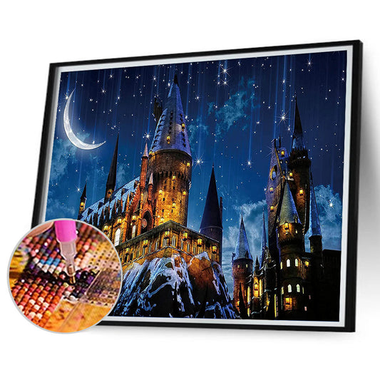 Castle At Night - Full Round Drill Diamond Painting 35*45CM