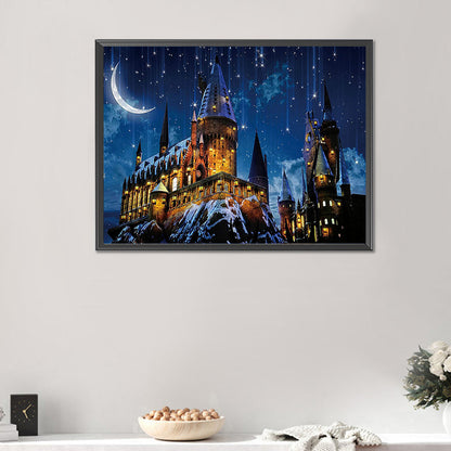 Castle At Night - Full Round Drill Diamond Painting 35*45CM