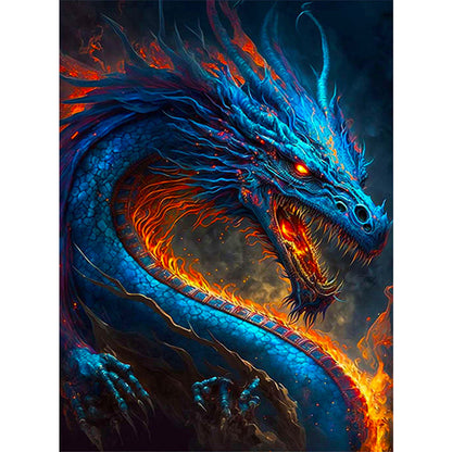 Western Blue Dragon - Full Square Drill Diamond Painting 45*60CM