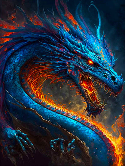 Western Blue Dragon - Full Square Drill Diamond Painting 45*60CM