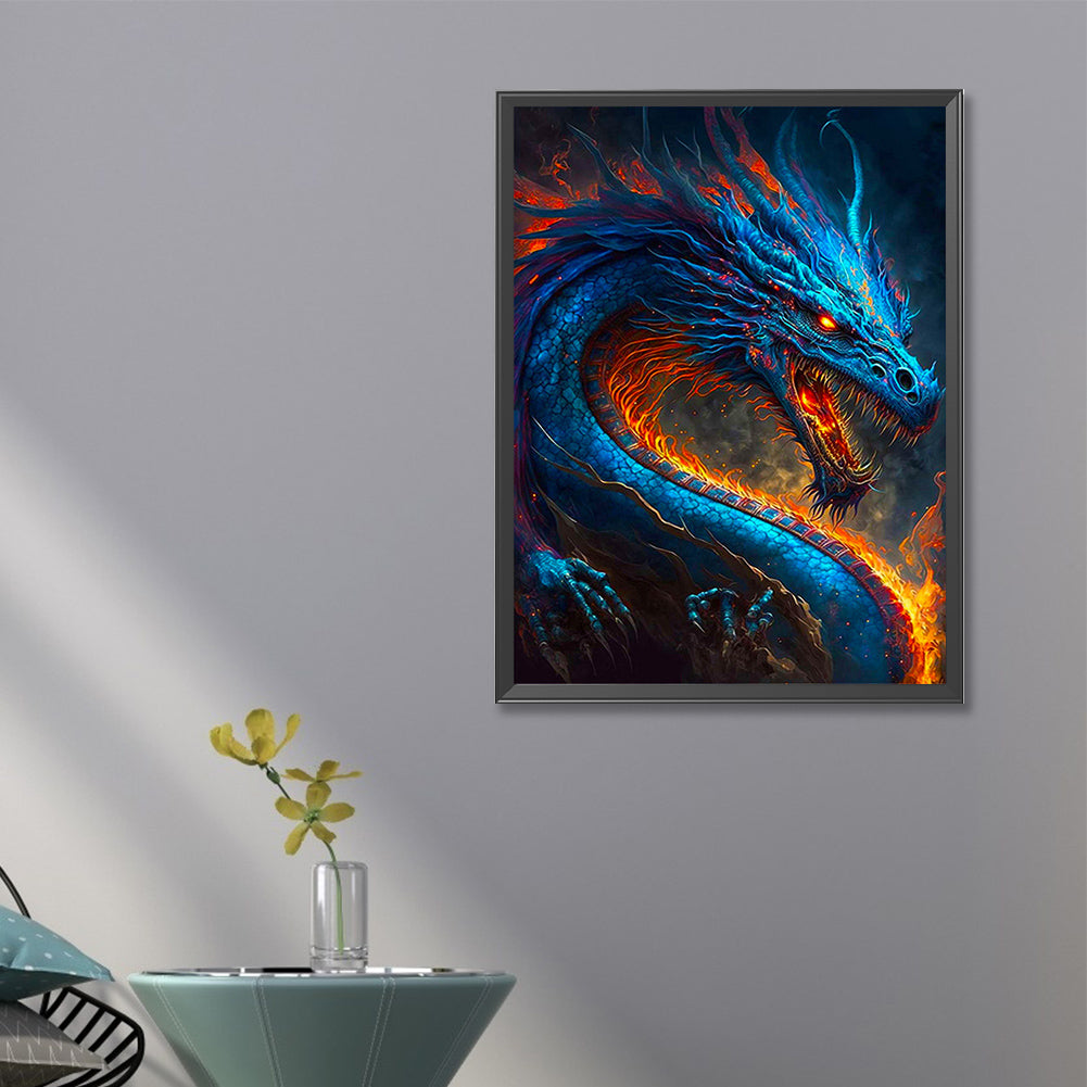 Western Blue Dragon - Full Square Drill Diamond Painting 45*60CM