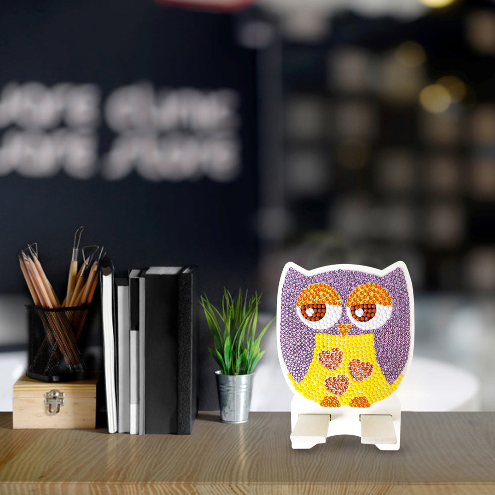 DIY Diamond Art Mobile Phone Stand Rack for Desktop Handmade Crystal Resin Craft
