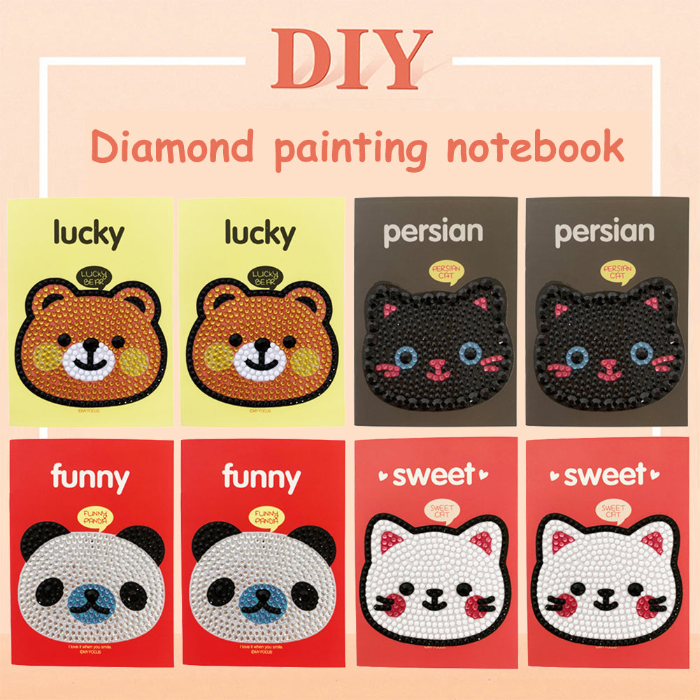 8pcs Diamond Art Crystal Sketchbook Paper DIY Creative Diamond Mosaic Diary Book