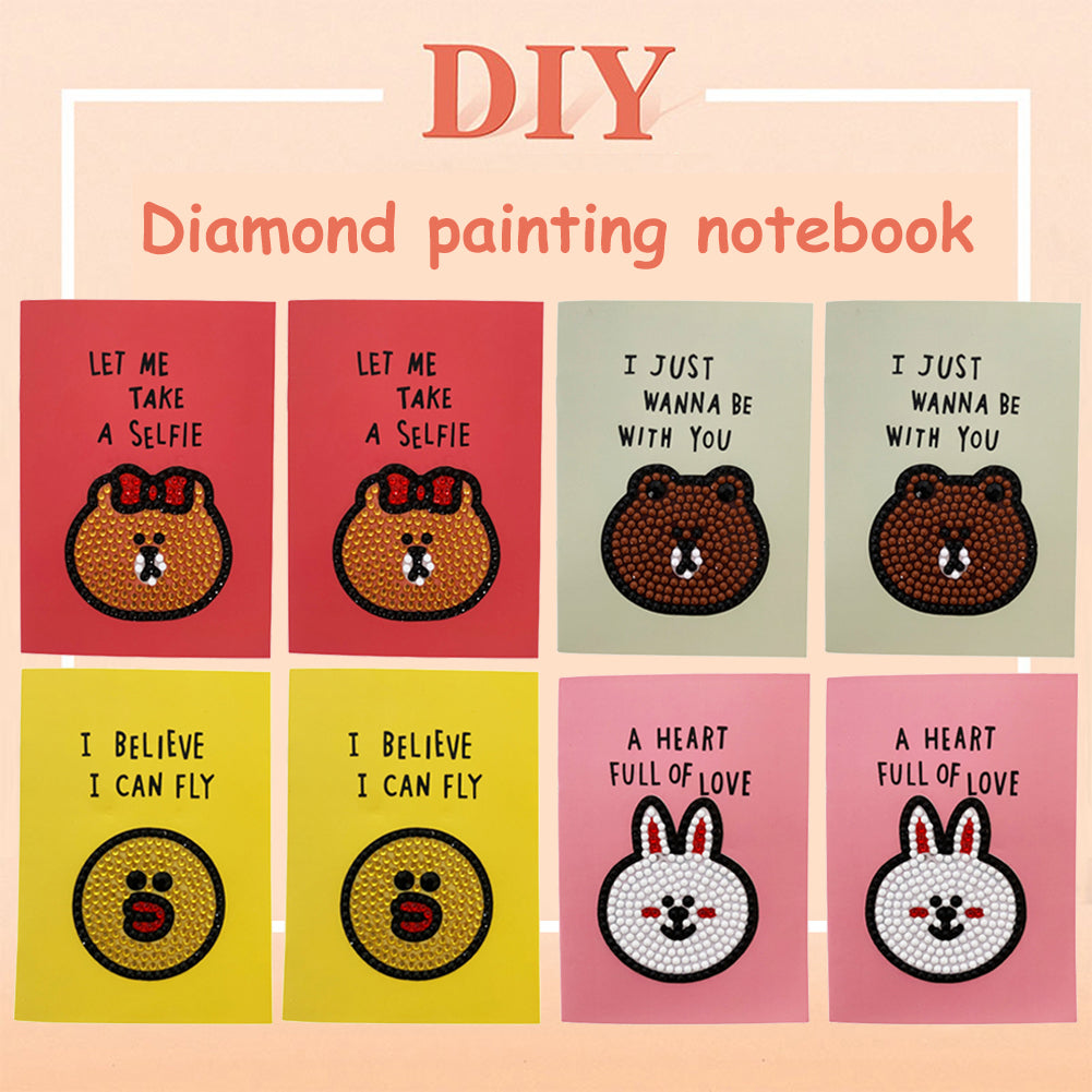 8pcs Diamond Art Crystal Sketchbook Paper DIY Creative Diamond Mosaic Diary Book