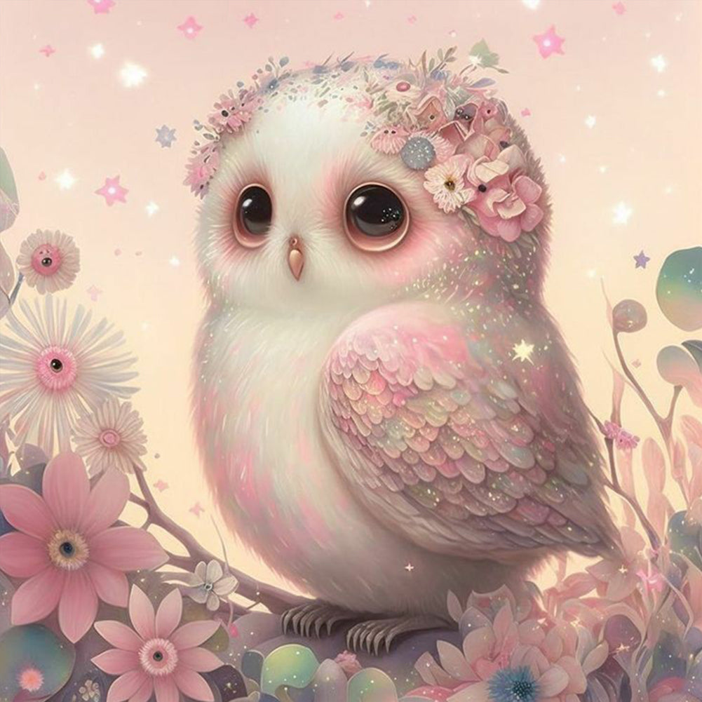 Owl Wearing A Headdress - Full Round Drill Diamond Painting 30*30CM