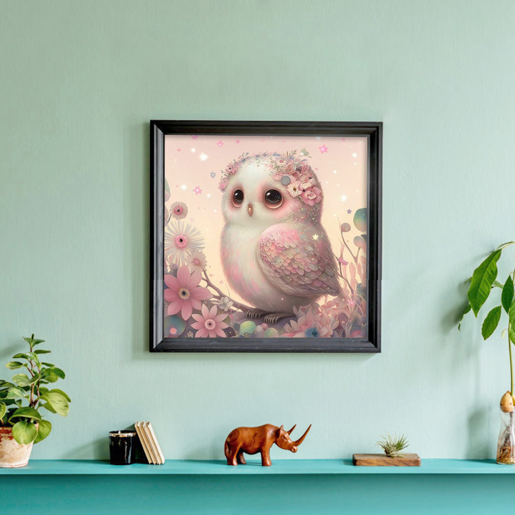 Owl Wearing A Headdress - Full Round Drill Diamond Painting 30*30CM