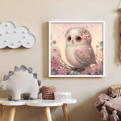 Owl Wearing A Headdress - Full Round Drill Diamond Painting 30*30CM