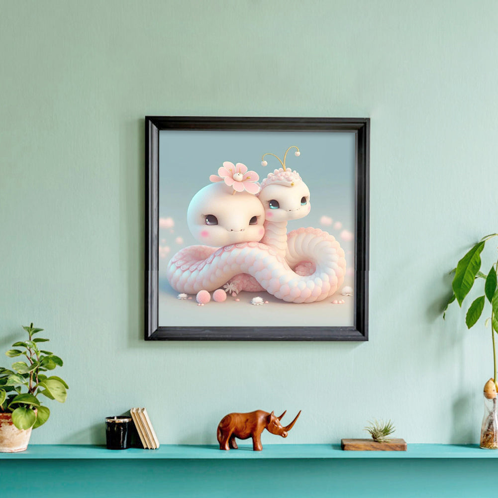 Little Snake And Mother Snake - Full Round Drill Diamond Painting 30*30CM