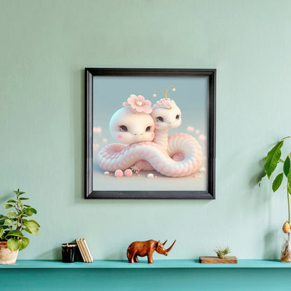 Little Snake And Mother Snake - Full Round Drill Diamond Painting 30*30CM