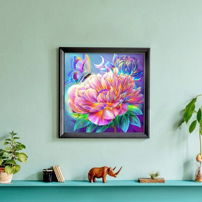Flowers And Butterflies - Full Round Drill Diamond Painting 30*30CM