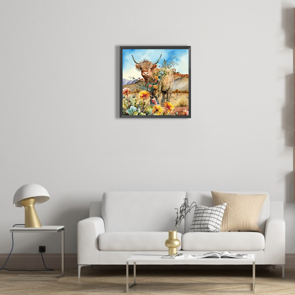 Highland Cattle - Full Round Drill Diamond Painting 30*30CM