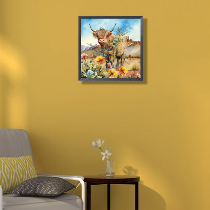 Highland Cattle - Full Round Drill Diamond Painting 30*30CM
