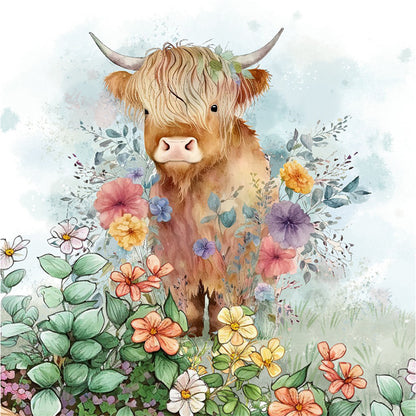Highland Cattle - Full Round Drill Diamond Painting 30*30CM