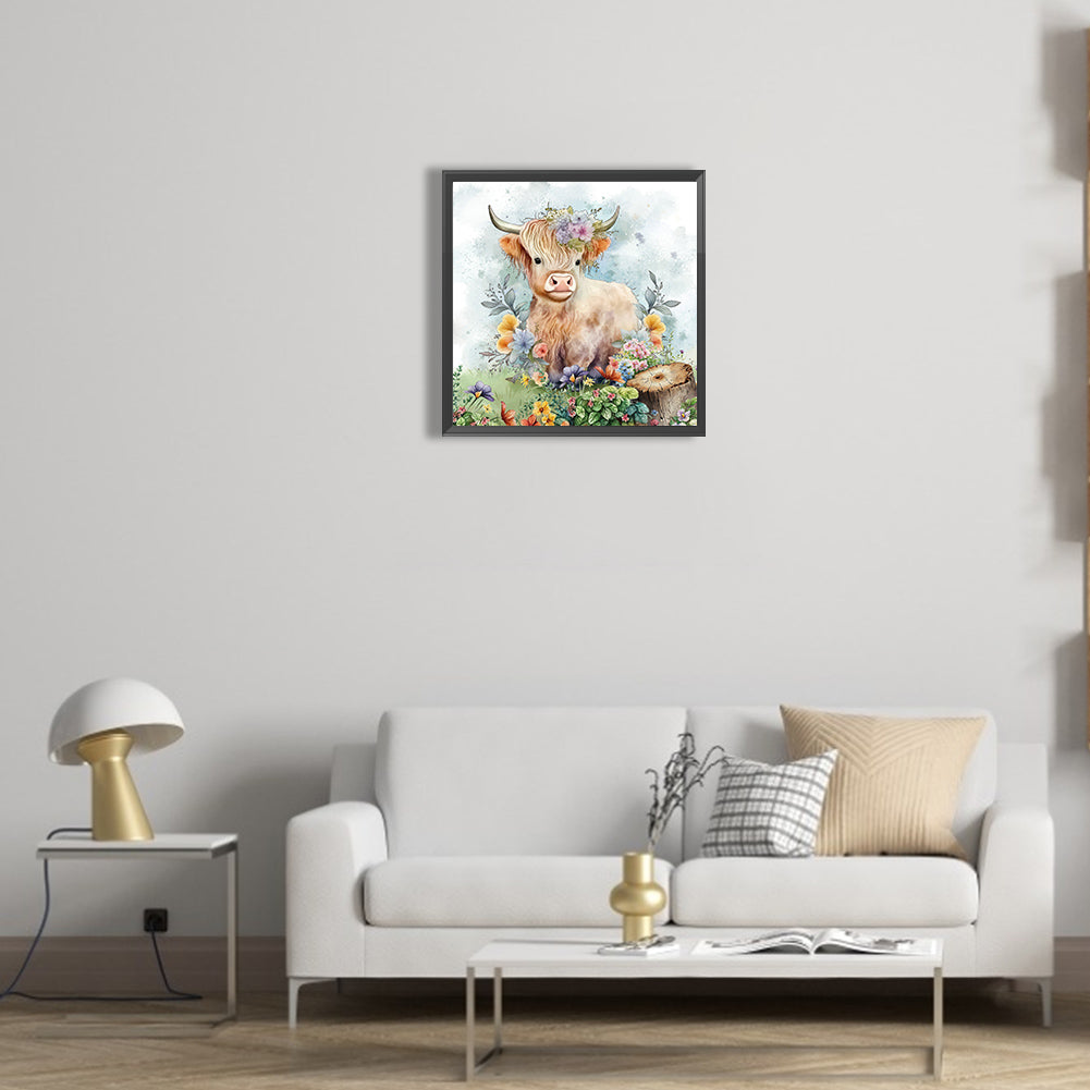 Highland Cattle - Full Round Drill Diamond Painting 30*30CM