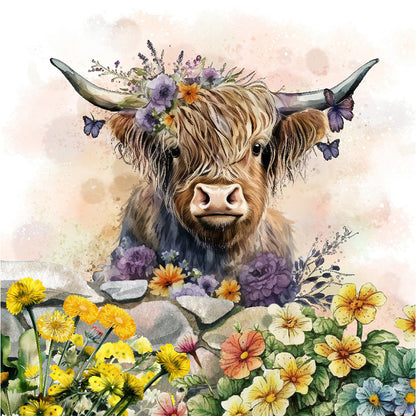 Highland Cattle - Full Round Drill Diamond Painting 30*30CM