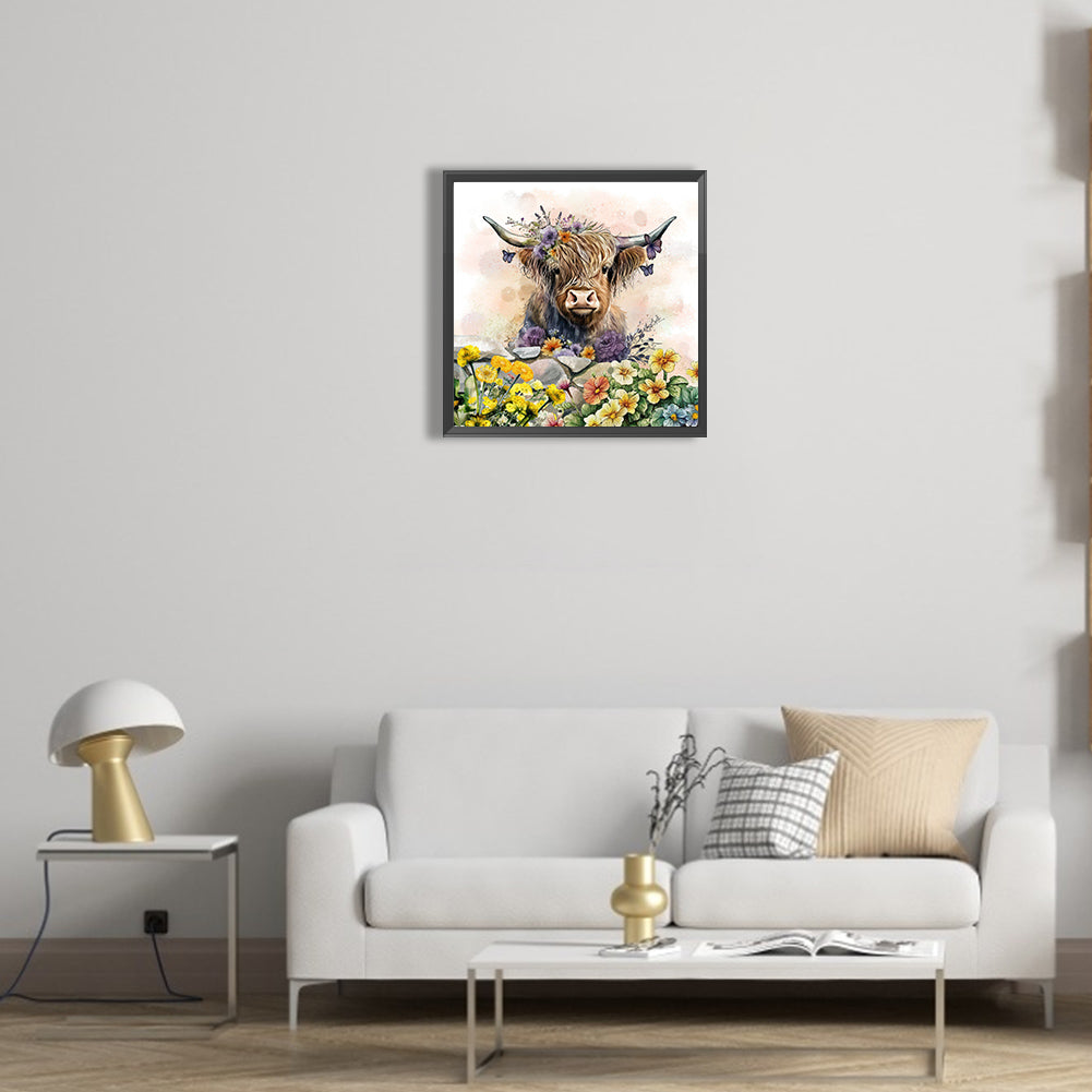 Highland Cattle - Full Round Drill Diamond Painting 30*30CM