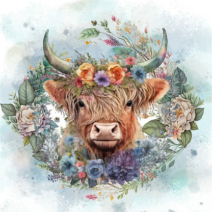Highland Cattle - Full Round Drill Diamond Painting 30*30CM