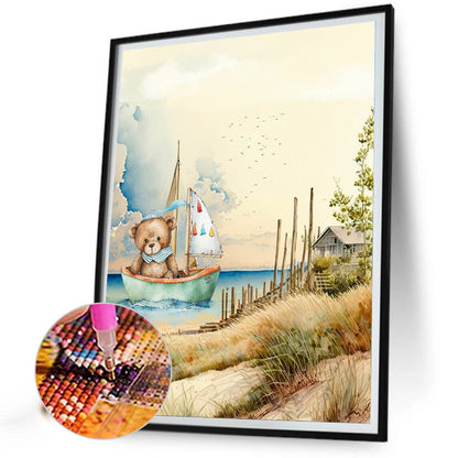 Teddy Bear - Full Round Drill Diamond Painting 30*40CM