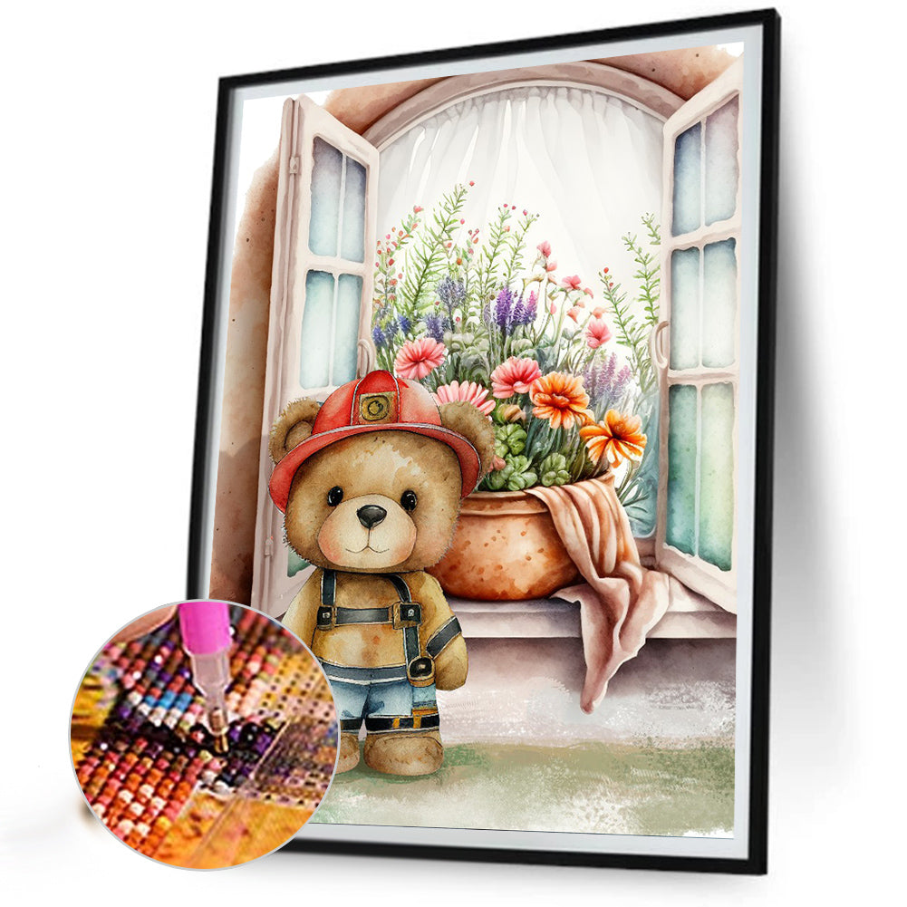 Teddy Bear - Full Round Drill Diamond Painting 30*40CM