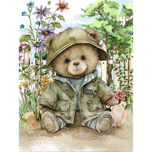 Teddy Bear - Full Round Drill Diamond Painting 30*40CM