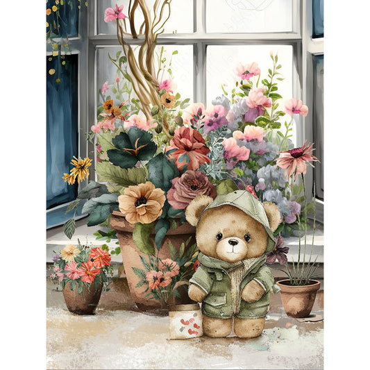 Teddy Bear - Full Round Drill Diamond Painting 30*40CM