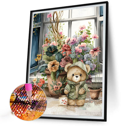 Teddy Bear - Full Round Drill Diamond Painting 30*40CM