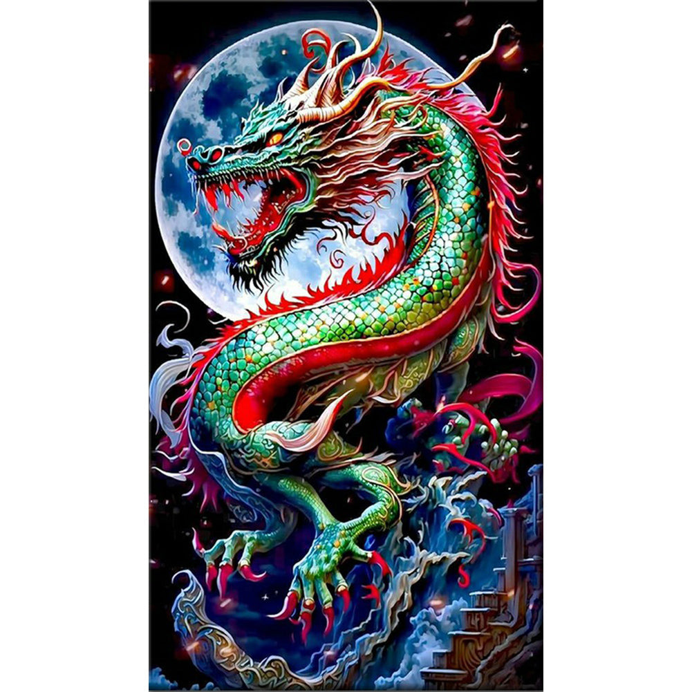 Moonlight Dire Dragon - Full Round Drill Diamond Painting 40*70CM