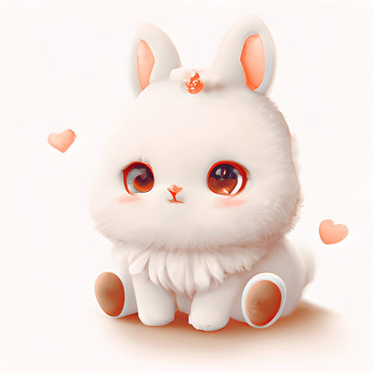 Big Head Animal Bunny - Full Round Drill Diamond Painting 30*30CM