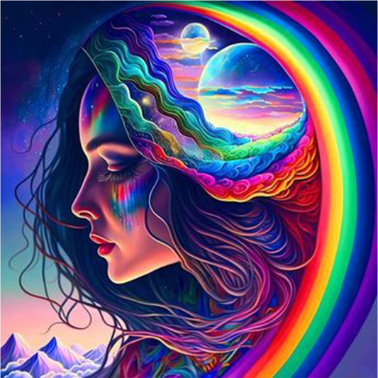 Rainbow Girl - Full Round Drill Diamond Painting 30*30CM