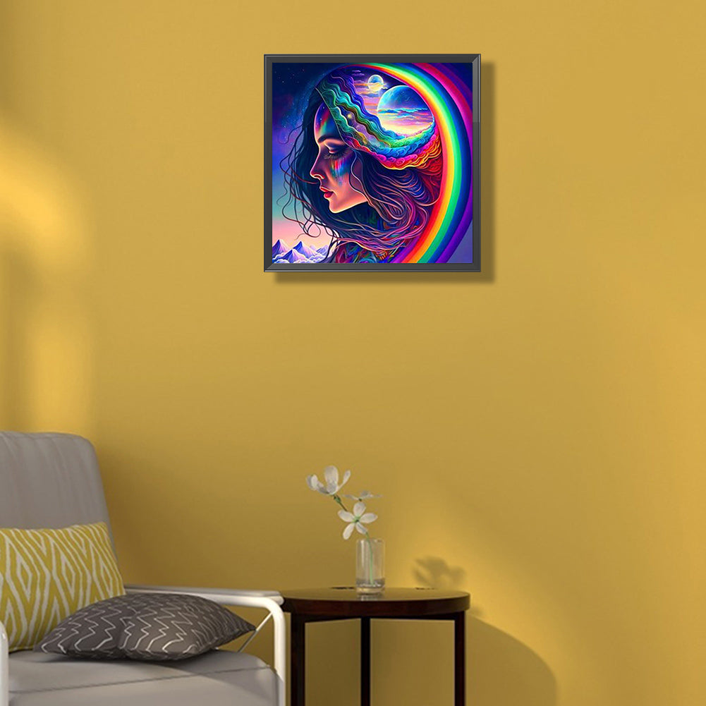 Rainbow Girl - Full Round Drill Diamond Painting 30*30CM