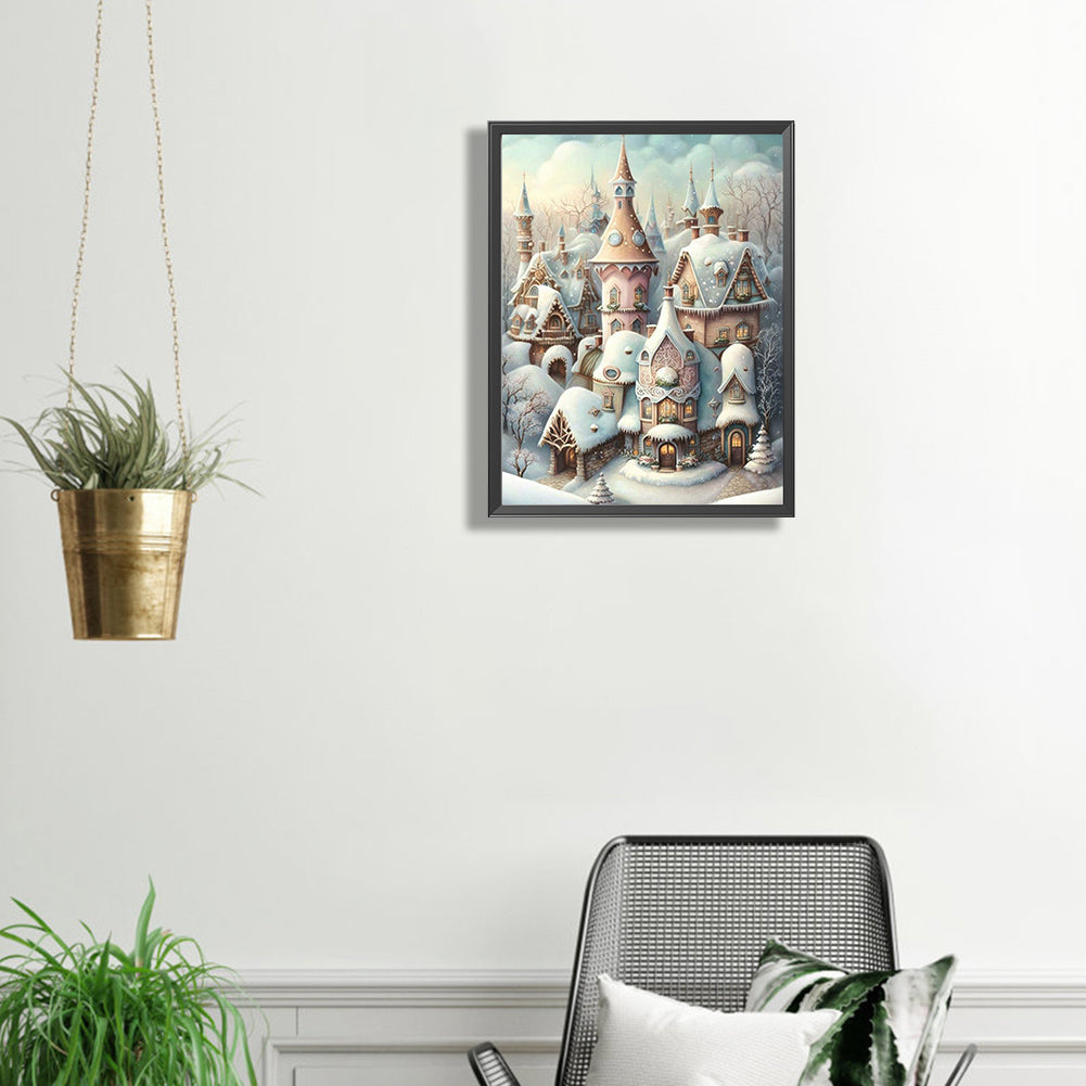 Winter Cabin - Full Square Drill Diamond Painting 30*40CM