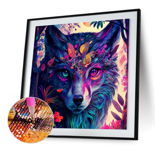 Colorful Wolf Cubs - Full Round Drill Diamond Painting 30*30CM