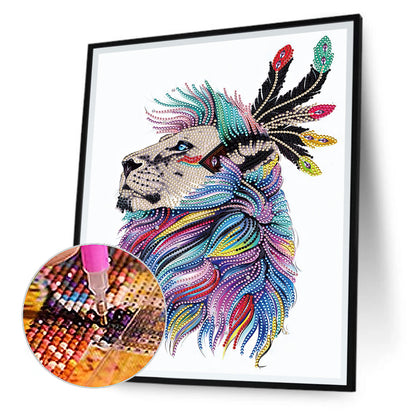 Feather And Lion - Special Shaped Drill Diamond Painting 30*40CM