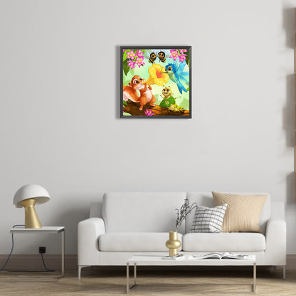Animals Playing In The Wild - Full Round Drill Diamond Painting 30*30CM
