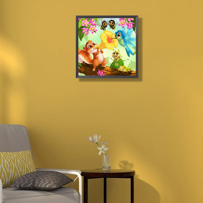 Animals Playing In The Wild - Full Round Drill Diamond Painting 30*30CM