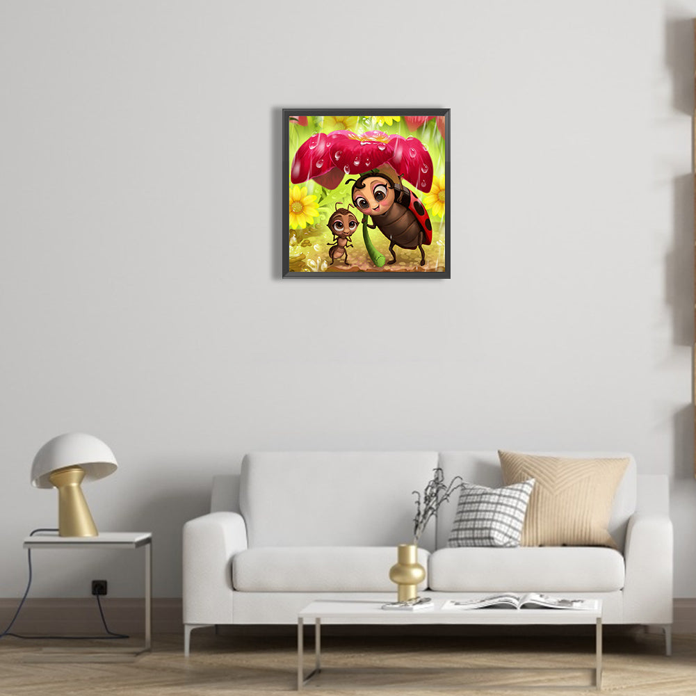 Animals Playing In The Wild - Full Round Drill Diamond Painting 30*30CM