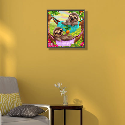 Animals Playing In The Wild - Full Round Drill Diamond Painting 30*30CM