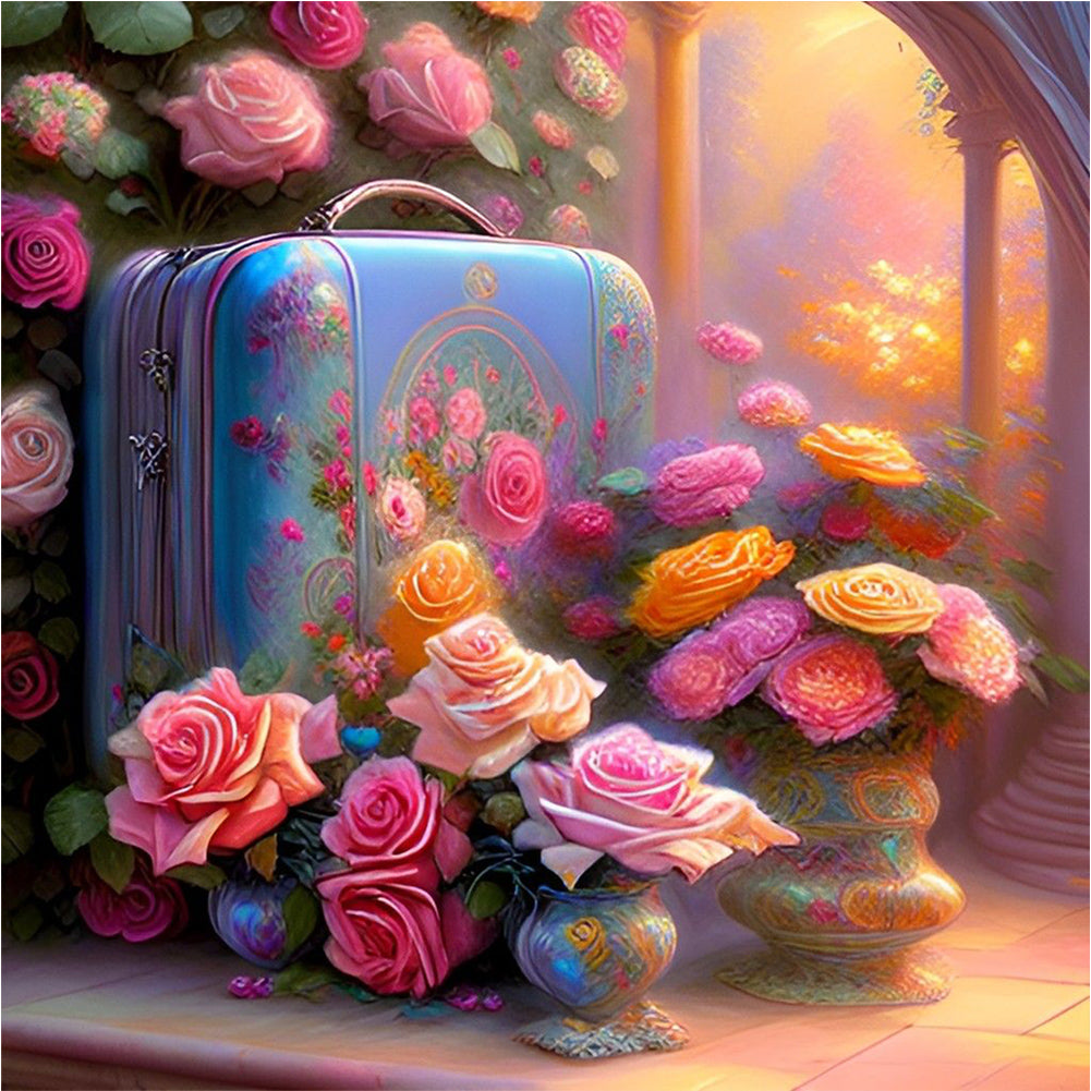 Suitcase - Full Round Drill Diamond Painting 30*30CM