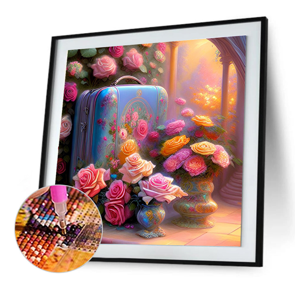 Suitcase - Full Round Drill Diamond Painting 30*30CM