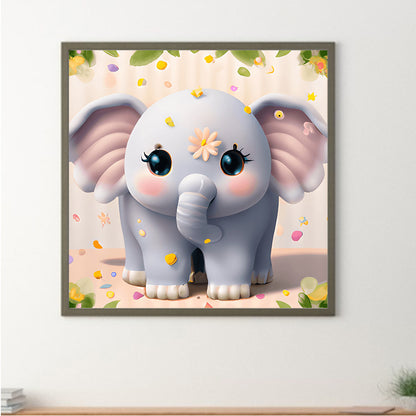 Chubby Elephant - Full Round Drill Diamond Painting 30*30CM